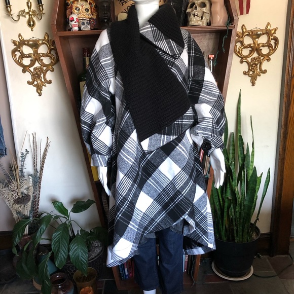 Patrizia Luca Jackets & Blazers - Patrizia Luca Milano Flannel Wrap Cape Coat Jacket